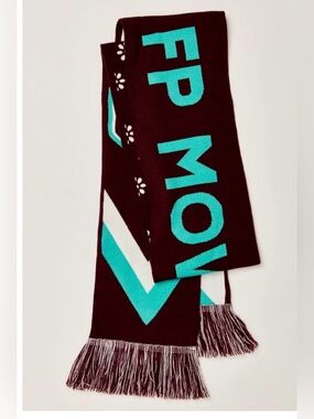 Free People movement big league reversible burgundy Knit Scarf